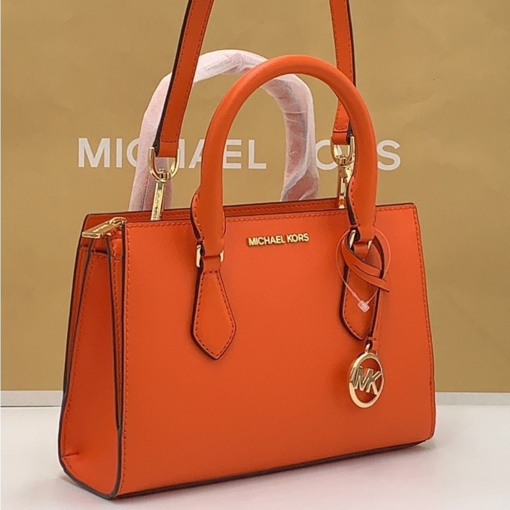 MICHAEL KORS
Sheila Small Faux Saffiano Leather Satchel
Poppy 
NWT - Picture 2 of 16